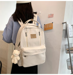 Multifunction Double Zipper Women Backpack Teenager Girls Laptop Backpack