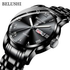 Watch Men Stainless Steel Business Date Clock Waterproof Luminous Watches