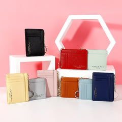 Women Wallets Zipper PU Leather Coin Purse Mini Key Chain Small Wallet