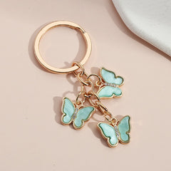 Colorful Enamel Butterfly Keychain Insects Car Key
