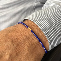 Lapis bracelet for Men Lapis lazuli Bead Bracelet