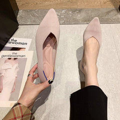 Woman Knit Pointed Flat Shoes Ballet Shoes Mixed Color