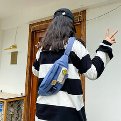 Waist Bags For Women Canvas Leisure Solid Color Fanny Pack