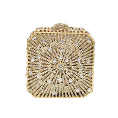 Crystal Women Evening Bag Metal Box Clutch Diamond Mini Handbags