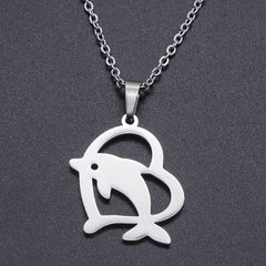 Stainless Steel Necklace For Men Long Chain Small Lightning Pendant
