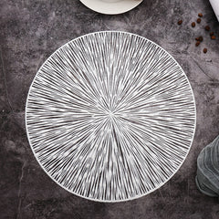 PVC Bronzing leaves Flower Hollow Non-slip Kitchen Placemat