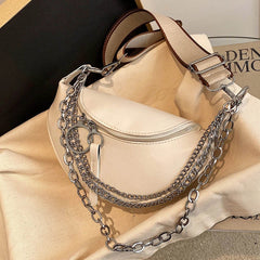 Luxury Chain Waist Belt Bag For Women Leather Crossbody Chest pack