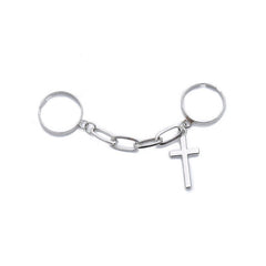 Men Punk Silver Color Plated Cross Chain Ring Adjustable Jewelry