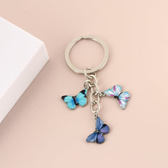 Colorful Enamel Butterfly Keychain Insects Car Key
