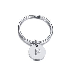 Minimalist Initial Key Chain Letter Engraved
