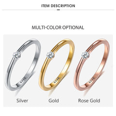 Silver Inlaid With Cubic Zircon Customize Ring Simple Multi-color