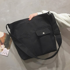 Women Bag Female Tote Canvas Simple Soft Fashion Messenger