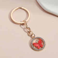 Colorful Enamel Butterfly Keychain Insects Car Key