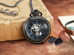 Bronze Mechanical Hand Wind Pocket Watches Roman Numeral