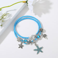 Ocean Collection Blue Turtle Seahorse Narwhal Beaded Dolphin Charm Bracelets