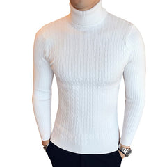 High Neck Thick Warm Sweater Mens Sweaters Slim Fit Pullover