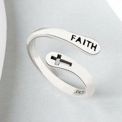 Men Punk Silver Color Plated Cross Chain Ring Adjustable Jewelry