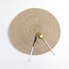 Round Cotton Woven Nordic Non-slip Kitchen Accessories Placemat