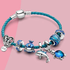 Ocean Collection Blue Turtle Seahorse Narwhal Beaded Dolphin Charm Bracelets