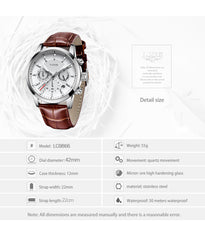 Watches Mens Casual Leather Quartz Business