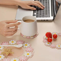 Daisy Placemat Dinner Plate Insulated Pads Table Mat Anti-skid Cup Pads