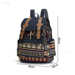 Canvas Vintage Backpack Ethnic Backpacks Bohemian Backpack Schoolbag