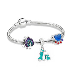 Heart-shaped Pendant Charm Bracelet Fit