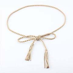 Tassel Belt Braided waistband Boho Girls Thin Waist Rope Knitted waist Belts