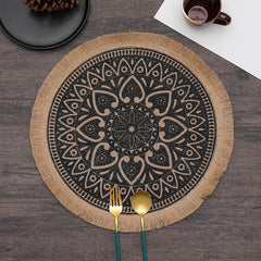 ROUND Cotton and linen Placemat For Dining Table Mat