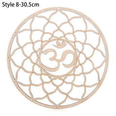 1PC Flower of Life Shape Wooden Wall Sign Laser Cut Non-slip Coaster Set
