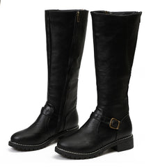Women Knee High Boots Fashion Low Heels Square Platform Long Boot