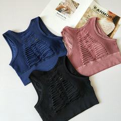 Seamless Sports Bra Top Fitness Racerback Running Crop Activewear