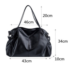 Big Black Shoulder Bags for Women Large Hobo Shopper Bag Solid Color