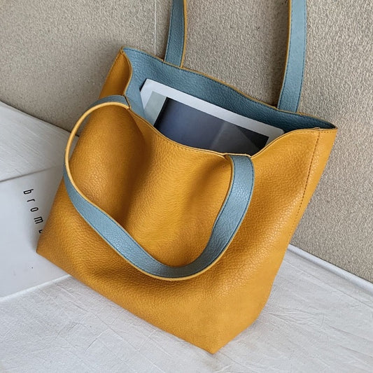 ladies handbag large capacity shoulder bag versatile double-sided tote bag