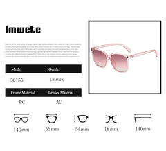 Fashion Oversized Sunglasses Square Design Vintage
