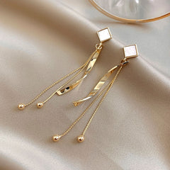 Trend Simulation Pearl Long Earrings Female Moon Star Flower Rhinestone