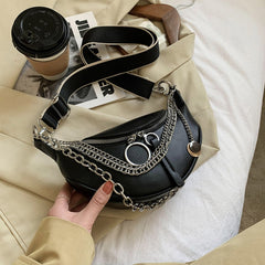 Luxury Chain Waist Belt Bag For Women Leather Crossbody Chest pack