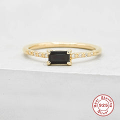 Square Black Diamond Ring Fine Jewelry