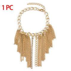 1 PC Multilayer Link Chain Tassel Anklets