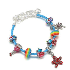 Ocean Collection Blue Turtle Seahorse Narwhal Beaded Dolphin Charm Bracelets