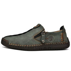 Comfortable Leather Casual Slip On Men Loafers Split Leather Shoes