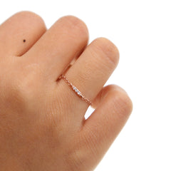 3MM bezel round cz 5mm three bar charm simple chain band