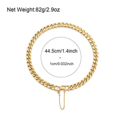 Trendy Gold Silver Color Cuba Chain Necklace Men Hip Hop