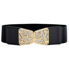 63cm Female Fashion Thin Elastic Stretch Waistband Crystal Bow Belt