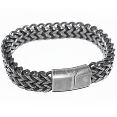 Stainless Steel Braided Bracelet Bangle Men Hip Hop Party Rock Jewelry