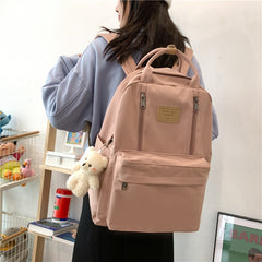 Multifunction Double Zipper Women Backpack Teenager Girls Laptop Backpack