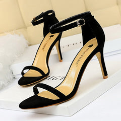 Shoes Super High Heels Suede Women Heels Open Toe Woman Pumps