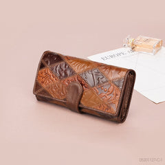Women wallet retro leather wallets Long Cover Wallets Card Holder