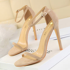 Shoes Super High Heels Suede Women Heels Open Toe Woman Pumps