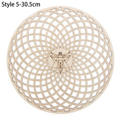 1PC Flower of Life Shape Wooden Wall Sign Laser Cut Non-slip Coaster Set